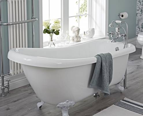 Bañera Acrílica Tradicional Freestanding 1710x715mm con Pies de Soporte