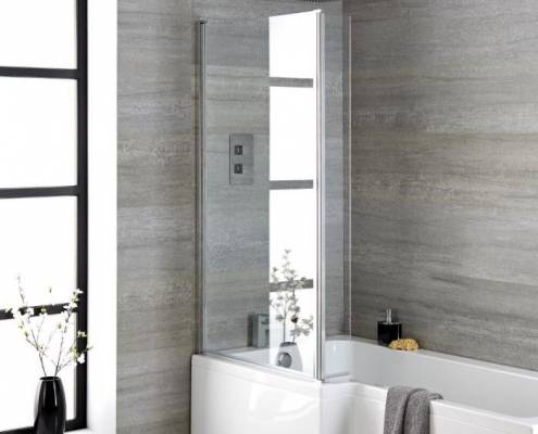 Conjunto con Bañera, Faldones de Bañera 1700mm y Mampara