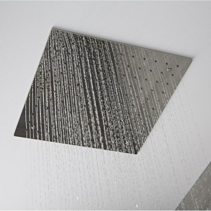 Alcachofa de Ducha Cuadrada Empotrable de Techo de Acero Inoxidable 400x400mm - Trenton