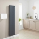 Radiador de Diseño Vertical Doble - Antracita - 1600mm x 354mm x 78mm - 1364 Vatios