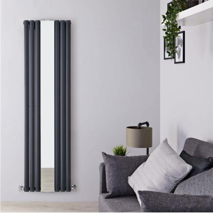 Radiador Vertical Antracita con Espejo Radiador Vertical Antracita con Espejo