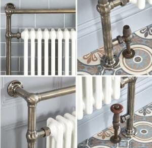 Radiador Toallero en Acabado Efecto Latón Cepillado Radiador Toallero en Acabado Efecto Latón Cepillado