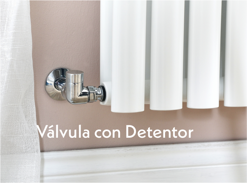 Llaves de esquina termostáticas con detentor Llaves para radiador murales cromadas minimalistas con detentor